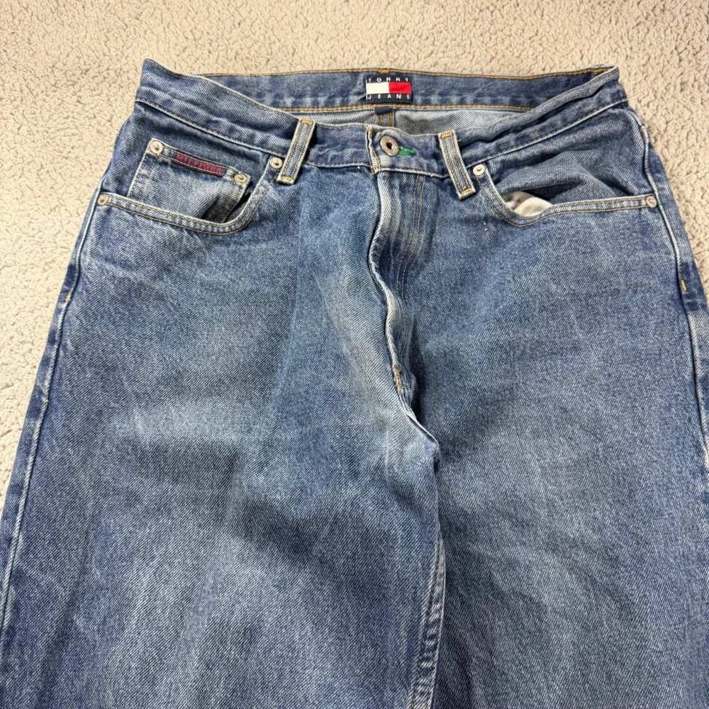 Vintage Tommy Hilfiger Jeans Mens 32x30 Blue Denim Wide Leg Baggy 90s Y2K THJ